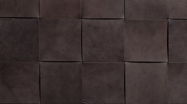 Jamie Young Company - Woven Leather Ottoman Dark Grey - 20WOVE-DGLE