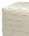 Jamie Young Company - Woven Leather Ottoman Cream - 20WOVE-WHLE - GreatFurnitureDeal