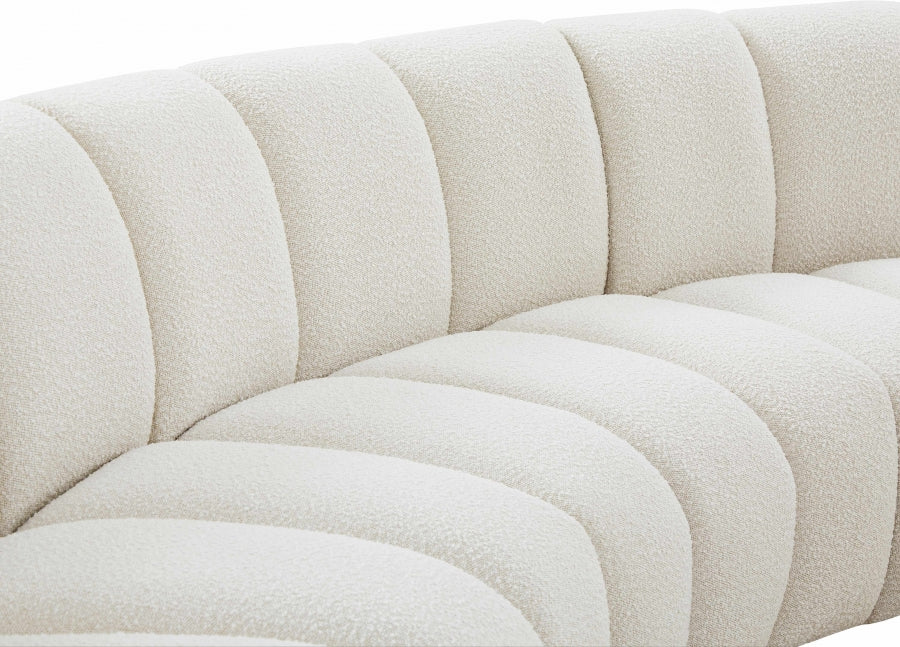 Meridian Furniture - Infinity 167" Boucle Fabric Upholstered 5 Piece Modular Sectional - 643Cream-5PC - GreatFurnitureDeal