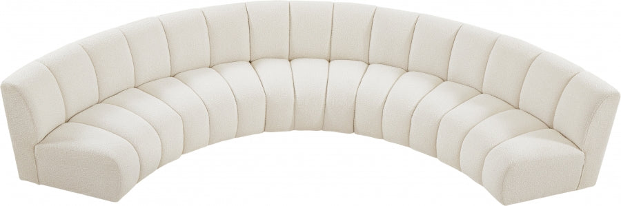 Meridian Furniture - Infinity 167" Boucle Fabric Upholstered 5 Piece Modular Sectional - 643Cream-5PC - GreatFurnitureDeal