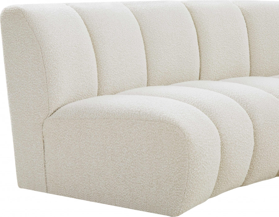 Meridian Furniture - Infinity 167" Boucle Fabric Upholstered 5 Piece Modular Sectional - 643Cream-5PC - GreatFurnitureDeal