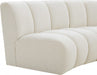 Meridian Furniture - Infinity 167" Boucle Fabric Upholstered 5 Piece Modular Sectional - 643Cream-5PC - GreatFurnitureDeal