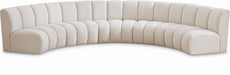 Meridian Furniture - Infinity 167" Boucle Fabric Upholstered 5 Piece Modular Sectional - 643Cream-5PC - GreatFurnitureDeal
