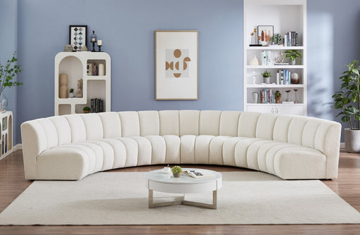 Meridian Furniture - Infinity 176" Boucle Fabric Upholstered 6 Piece Modular Sectional - 643Cream-6PC - GreatFurnitureDeal
