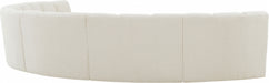 Meridian Furniture - Infinity 176" Boucle Fabric Upholstered 6 Piece Modular Sectional - 643Cream-6PC - GreatFurnitureDeal