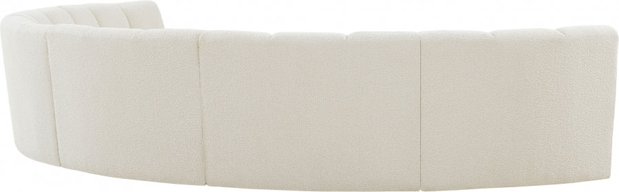 Meridian Furniture - Infinity 176" Boucle Fabric Upholstered 6 Piece Modular Sectional - 643Cream-6PC - GreatFurnitureDeal