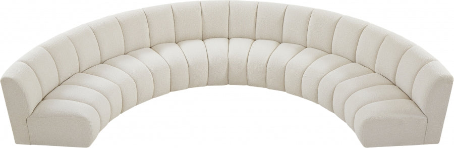 Meridian Furniture - Infinity 176" Boucle Fabric Upholstered 6 Piece Modular Sectional - 643Cream-6PC - GreatFurnitureDeal