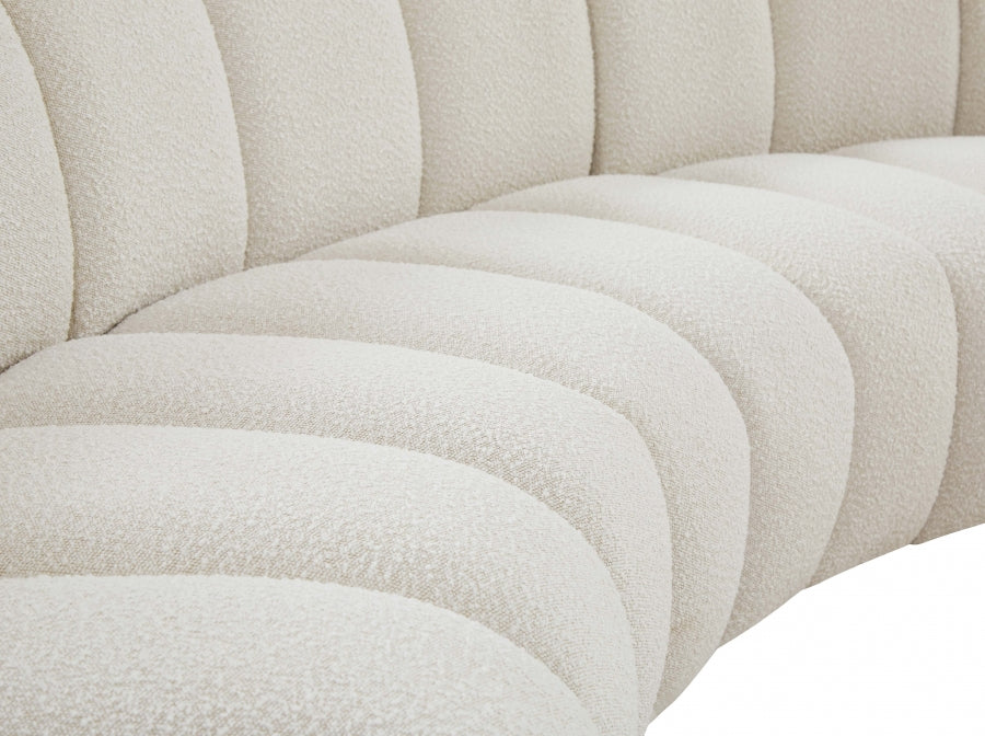 Meridian Furniture - Infinity 176" Boucle Fabric Upholstered 6 Piece Modular Sectional - 643Cream-6PC - GreatFurnitureDeal