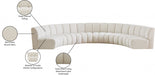 Meridian Furniture - Infinity 176" Boucle Fabric Upholstered 6 Piece Modular Sectional - 643Cream-6PC - GreatFurnitureDeal