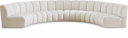 Meridian Furniture - Infinity 176" Boucle Fabric Upholstered 6 Piece Modular Sectional - 643Cream-6PC - GreatFurnitureDeal