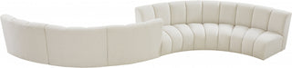 Meridian Furniture - Infinity 217" Boucle Fabric Upholstered 6 Piece Modular Sectional - 643Cream-S6PC - GreatFurnitureDeal