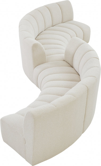 Meridian Furniture - Infinity 217" Boucle Fabric Upholstered 6 Piece Modular Sectional - 643Cream-S6PC - GreatFurnitureDeal
