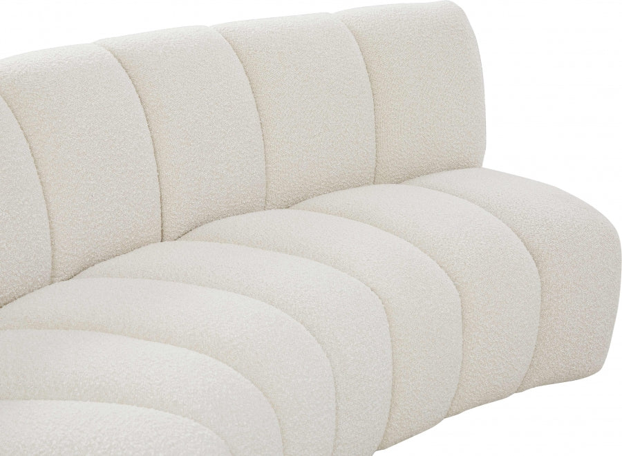 Meridian Furniture - Infinity 217" Boucle Fabric Upholstered 6 Piece Modular Sectional - 643Cream-S6PC - GreatFurnitureDeal