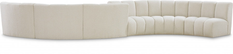 Meridian Furniture - Infinity 217" Boucle Fabric Upholstered 6 Piece Modular Sectional - 643Cream-S6PC - GreatFurnitureDeal