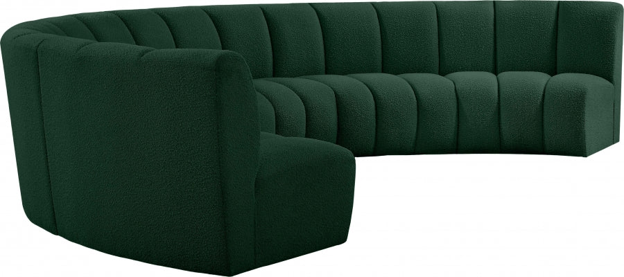 Meridian Furniture - Infinity 176" Boucle Fabric Upholstered 6 Piece Modular Sectional - 643Green-6PC - GreatFurnitureDeal