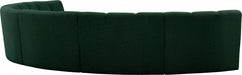 Meridian Furniture - Infinity 176" Boucle Fabric Upholstered 6 Piece Modular Sectional - 643Green-6PC - GreatFurnitureDeal