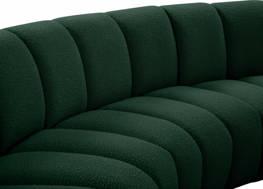 Meridian Furniture - Infinity 176" Boucle Fabric Upholstered 6 Piece Modular Sectional - 643Green-6PC - GreatFurnitureDeal