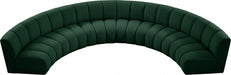 Meridian Furniture - Infinity 176" Boucle Fabric Upholstered 6 Piece Modular Sectional - 643Green-6PC - GreatFurnitureDeal