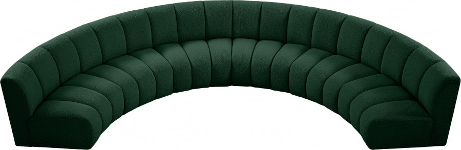 Meridian Furniture - Infinity 176" Boucle Fabric Upholstered 6 Piece Modular Sectional - 643Green-6PC - GreatFurnitureDeal