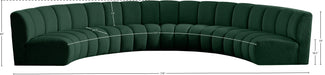 Meridian Furniture - Infinity 176" Boucle Fabric Upholstered 6 Piece Modular Sectional - 643Green-6PC - GreatFurnitureDeal