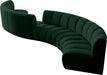 Meridian Furniture - Infinity 217" Boucle Fabric Upholstered 6 Piece Modular Sectional - 643Green-S6PC - GreatFurnitureDeal