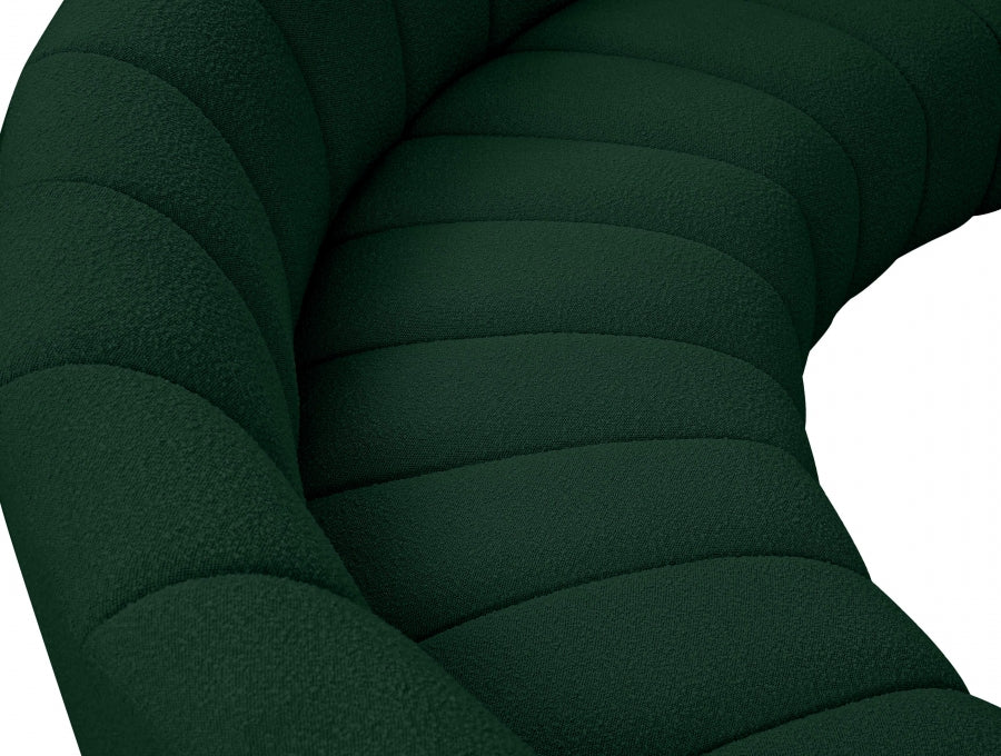 Meridian Furniture - Infinity 217" Boucle Fabric Upholstered 6 Piece Modular Sectional - 643Green-S6PC - GreatFurnitureDeal