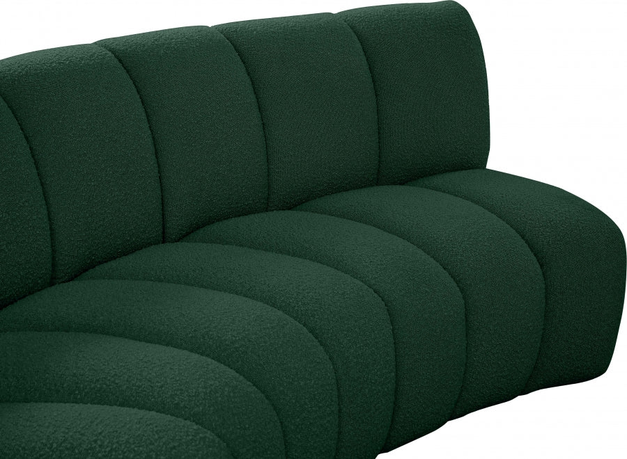 Meridian Furniture - Infinity 217" Boucle Fabric Upholstered 6 Piece Modular Sectional - 643Green-S6PC - GreatFurnitureDeal