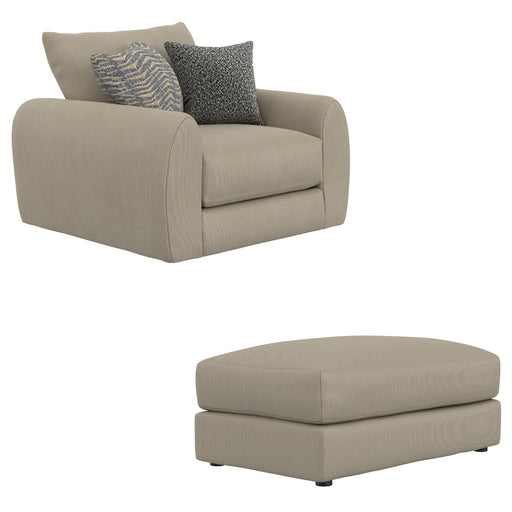 Jackson Furniture - Ezra Chair 1/2 with Ottoman in Twine - 210601-210610-TWINE - GreatFurnitureDeal