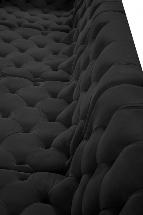 Meridian Furniture - Tuft 128" Velvet Upholstered 8 Piece Modular Sectional - 680Black-Sec8A - GreatFurnitureDeal