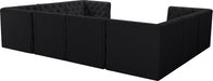Meridian Furniture - Tuft 128" Velvet Upholstered 8 Piece Modular Sectional - 680Black-Sec8A - GreatFurnitureDeal