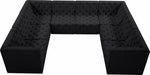 Meridian Furniture - Tuft 128" Velvet Upholstered 8 Piece Modular Sectional - 680Black-Sec8A - GreatFurnitureDeal