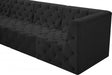 Meridian Furniture - Tuft 128" Velvet Upholstered 8 Piece Modular Sectional - 680Black-Sec8A - GreatFurnitureDeal
