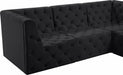 Meridian Furniture - Tuft 128" Velvet Upholstered 8 Piece Modular Sectional - 680Black-Sec8A - GreatFurnitureDeal