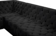 Meridian Furniture - Tuft 128" Velvet Upholstered 8 Piece Modular Sectional - 680Black-Sec8A - GreatFurnitureDeal