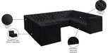 Meridian Furniture - Tuft 128" Velvet Upholstered 8 Piece Modular Sectional - 680Black-Sec8A - GreatFurnitureDeal