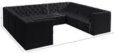 Meridian Furniture - Tuft 128" Velvet Upholstered 8 Piece Modular Sectional - 680Black-Sec8A - GreatFurnitureDeal