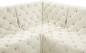 Meridian Furniture - Tuft 128" Velvet Upholstered 8 Piece Modular Sectional - 680Cream-Sec8A - GreatFurnitureDeal