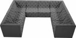 Meridian Furniture - Tuft 128" Velvet Upholstered 8 Piece Modular Sectional - 680Grey-Sec8A - GreatFurnitureDeal
