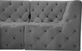 Meridian Furniture - Tuft 128" Velvet Upholstered 8 Piece Modular Sectional - 680Grey-Sec8A - GreatFurnitureDeal