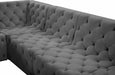 Meridian Furniture - Tuft 128" Velvet Upholstered 8 Piece Modular Sectional - 680Grey-Sec8A - GreatFurnitureDeal