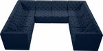 Meridian Furniture - Tuft 128" Velvet Upholstered 8 Piece Modular Sectional - 680Navy-Sec8A - GreatFurnitureDeal
