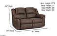 Motion Ease - Ranger Double Reclining Loveseat in Tumbleweed - 213-20-21 - GreatFurnitureDeal