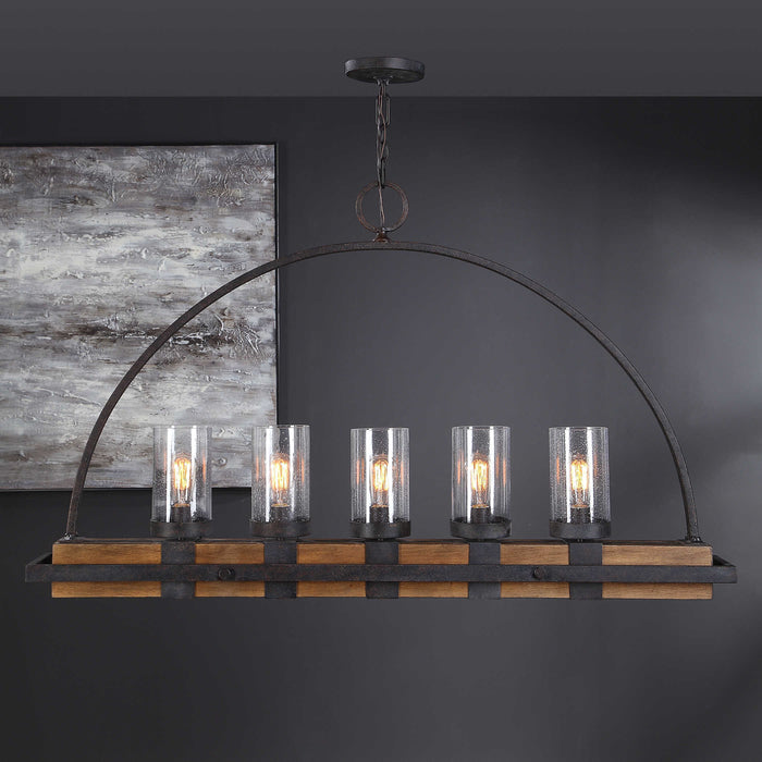 Uttermost - Atwood 5 Light Rustic Linear Chandelier - 21328 - GreatFurnitureDeal