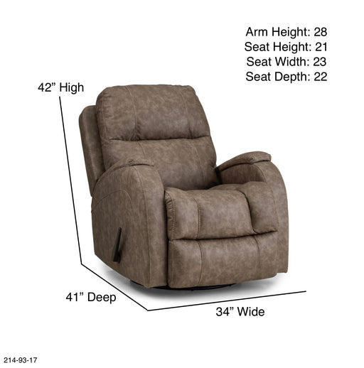 Motion Ease - Salem Swivel Glider Recliner in Taupe - 214-93-17 - GreatFurnitureDeal