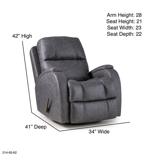 Motion Ease - Salem Swivel Glider Recliner in Graphite - 214-93-62 - GreatFurnitureDeal