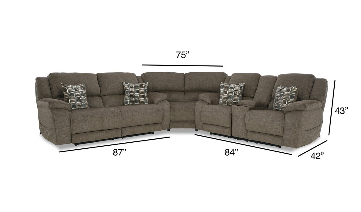 Motion Ease - Santa Fe Sectional in Nutmeg - 215-37 57 04-21 - GreatFurnitureDeal