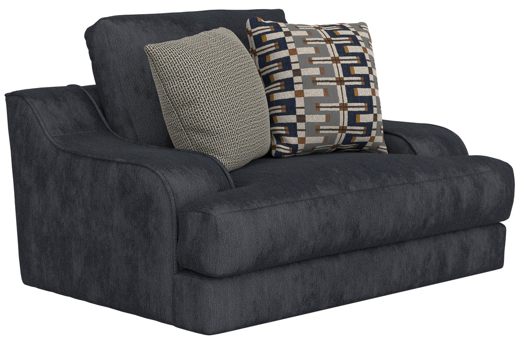 Jackson Furniture - Olympus Chair 1/2 with Ottoman in Sapphire - 215701-215710-SAPPHIRE - GreatFurnitureDeal