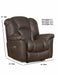 Motion Ease - Sahara Power Recliner W/ Air Massage & Heat in Cocoa - 216-68-21 - GreatFurnitureDeal