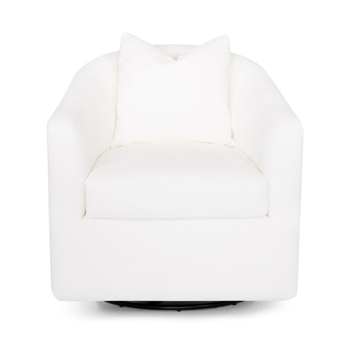 Franklin Furniture - 21983 Maya Swivel Accent Chair w/ Ottoman in Fabulous Snow - 21983-SNOW - GreatFurnitureDeal