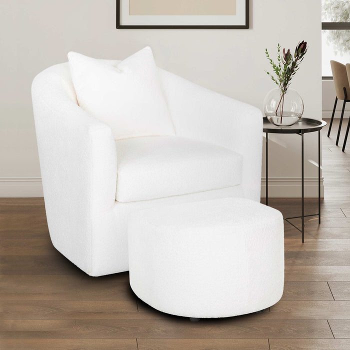 Franklin Furniture - 21983 Maya Swivel Accent Chair w/ Ottoman in Fabulous Snow - 21983-SNOW - GreatFurnitureDeal